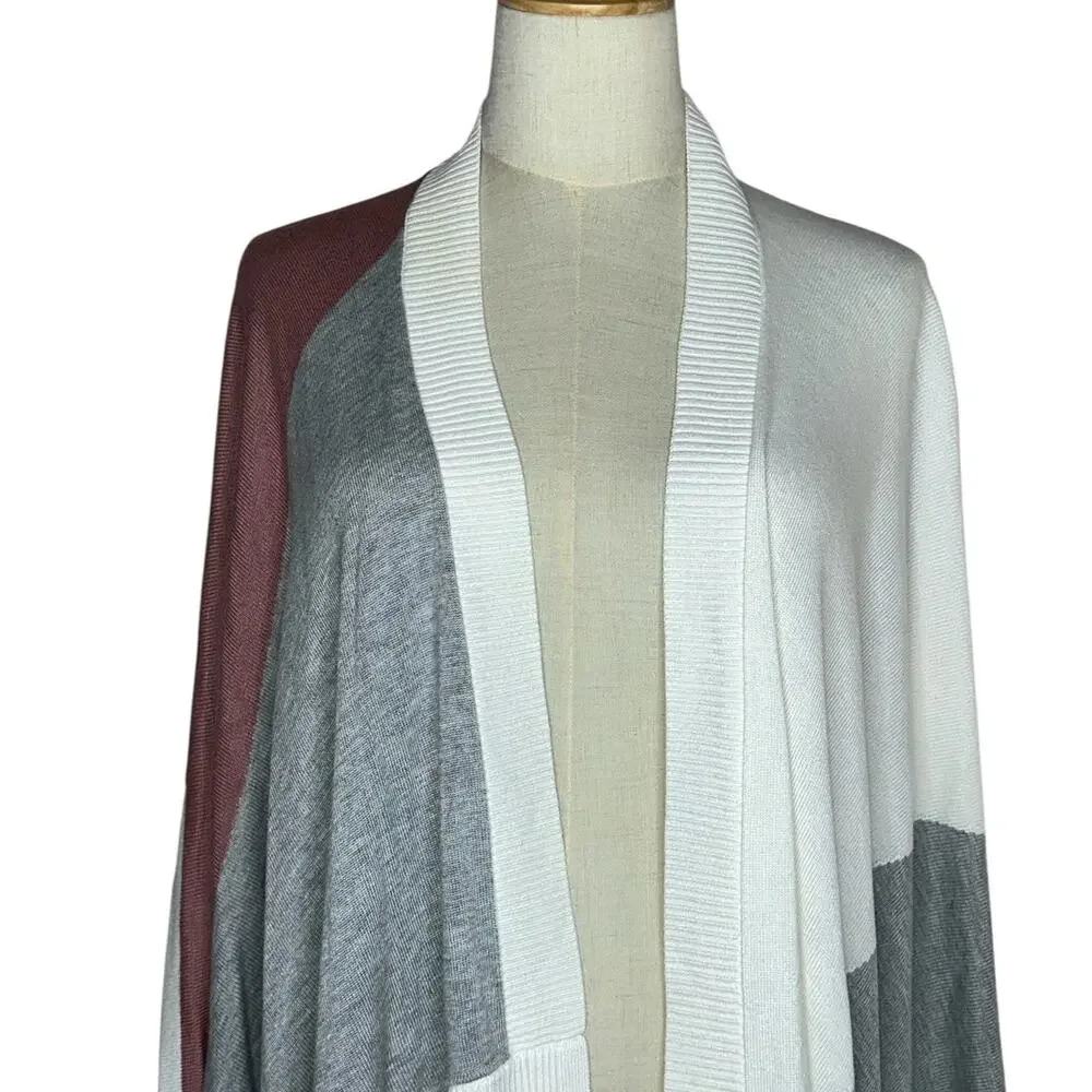 Lululemon Hatha Wrap Quicksand Misty Pink White Grey Shawl Cardigan One Size